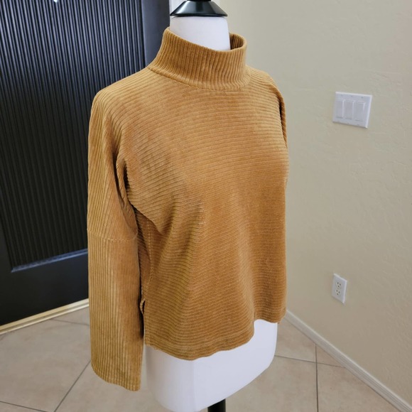 Madewell Top Turtleneck Long Sleeves Fall Velour Corduroy Mockneck XXS AE617 - Picture 6 of 11